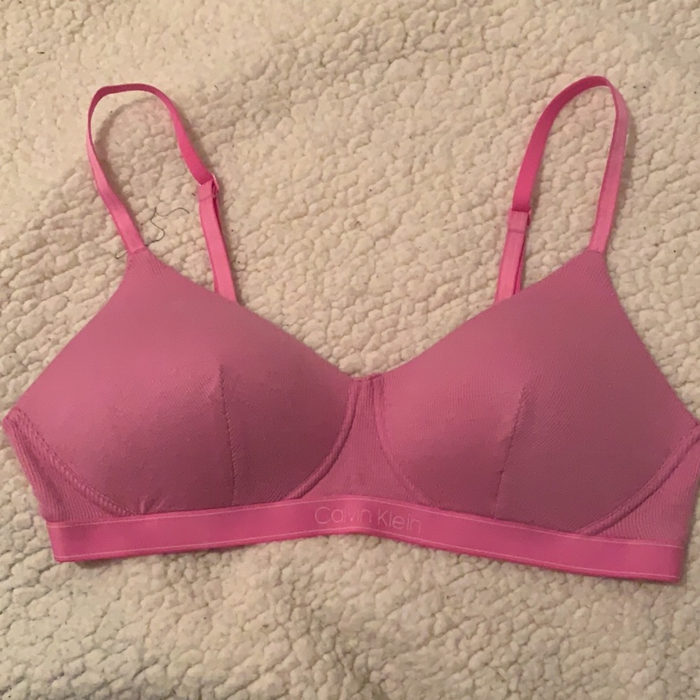 Barbiecore Calvin Klein Pink Cotton Triangle T-Shirt Bra Medium